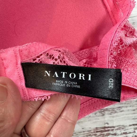 Natori Feathers Underwire Contour Plunge Bra Eletric Pink / hot pink 32D - Picture 4 of 6